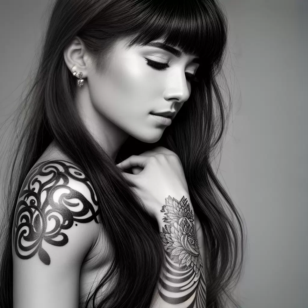 Fotos tatuagem mulher monet preto branco