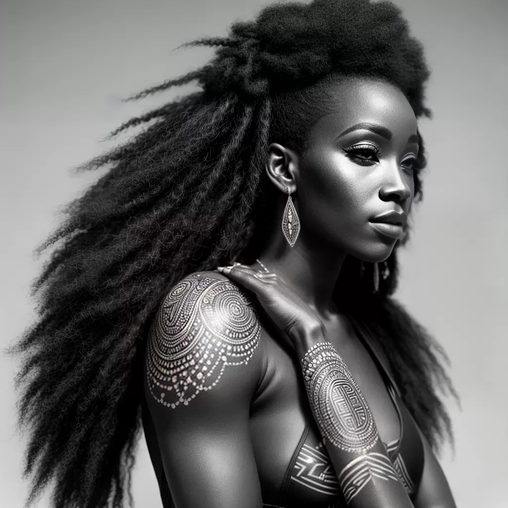 Fotos tatuagem orixa yoruba geometrica