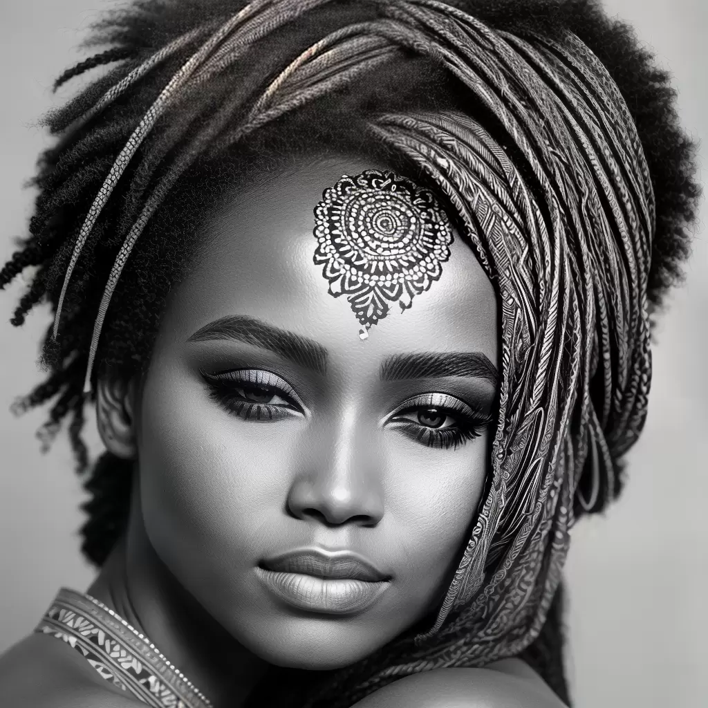 Fotos tatuagem preto branco rosto mulher yoruba