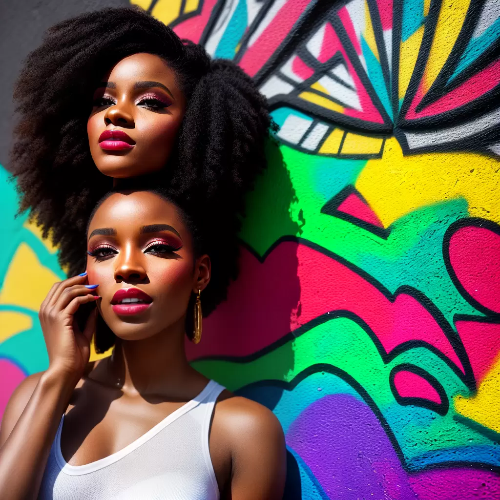 Fotos mulher negra maquiagem empoderamento grafite