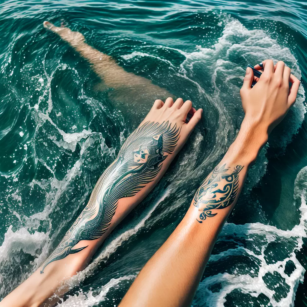 Fotos tatuagem peixe rio fluidez serenidade Fotos tatuagem peixe rio fluidez serenidade