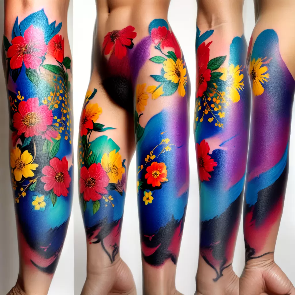 Fotos tatuagem colorida matisse vangogh floral Fotos tatuagem colorida matisse vangogh floral