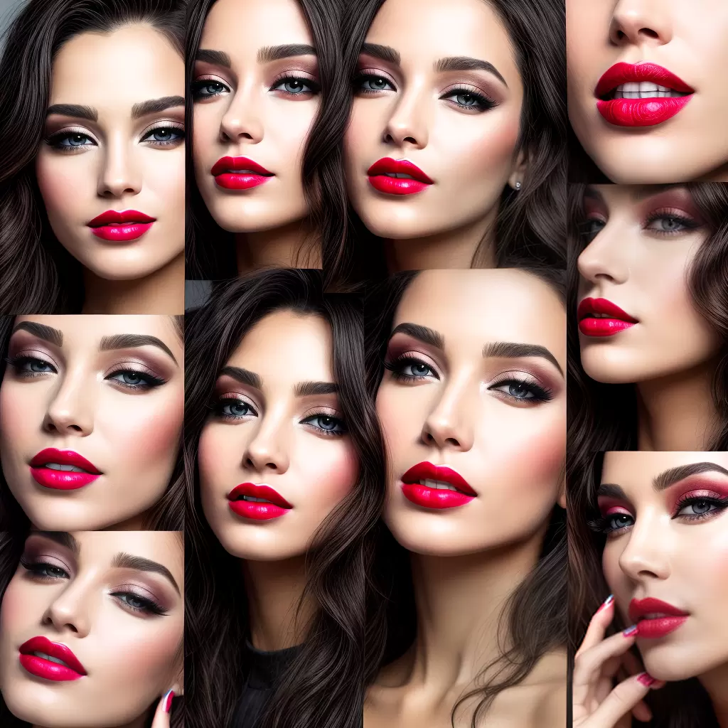Fotos labios batom varias cores aplicacao