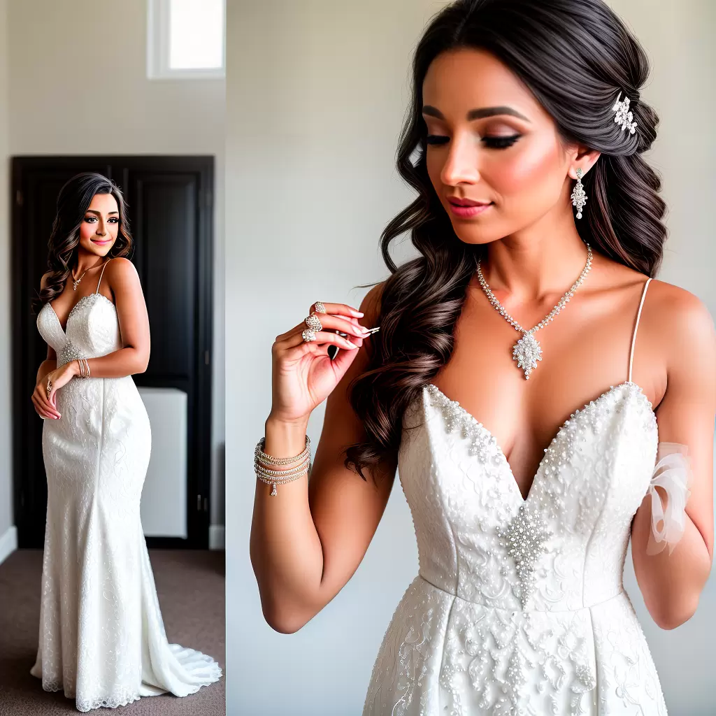 Fotos noiva vestido branco joias glamour