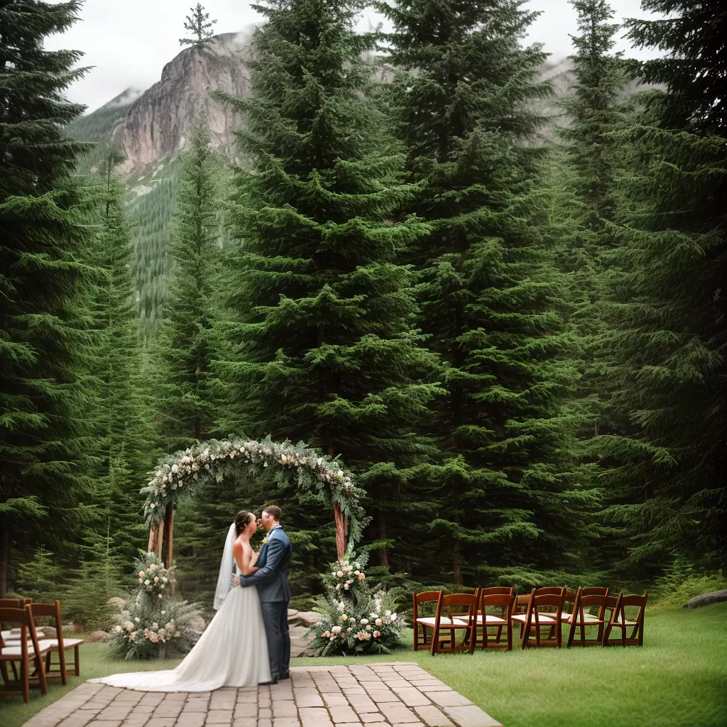 Fotos casamento montanha arco madeira noivos