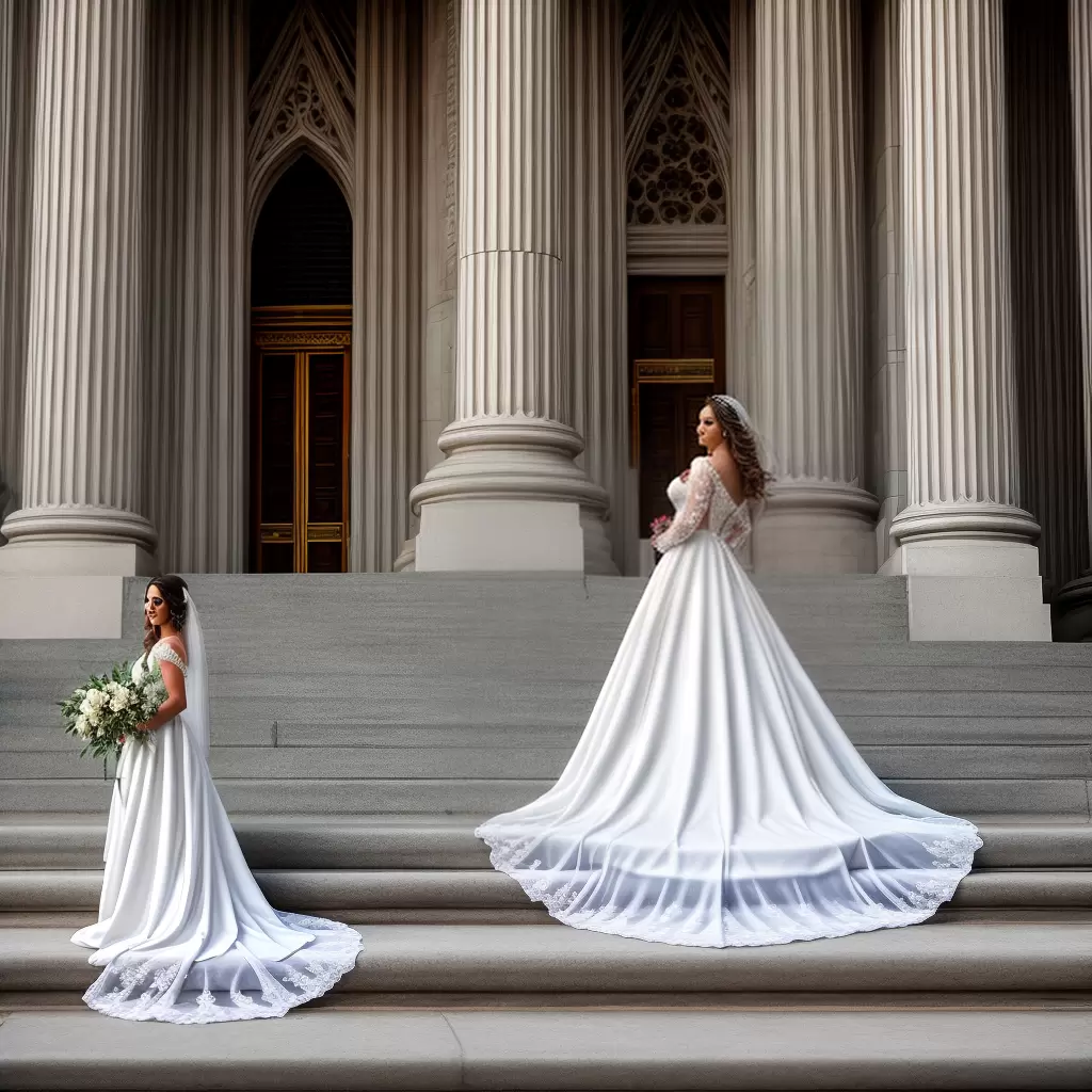 Fotos noiva catedral vestido branco cape