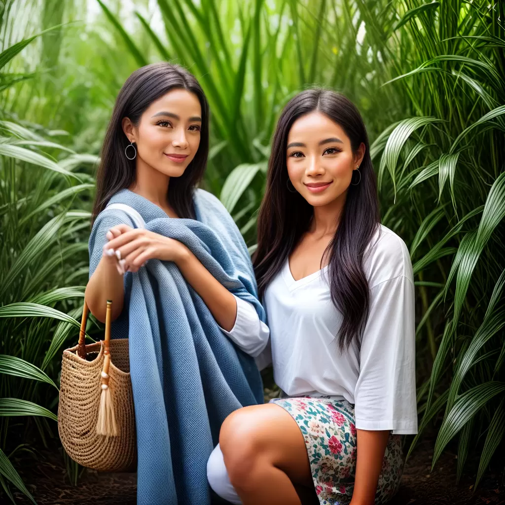Fotos beleza ecologica mulher bambu plantas