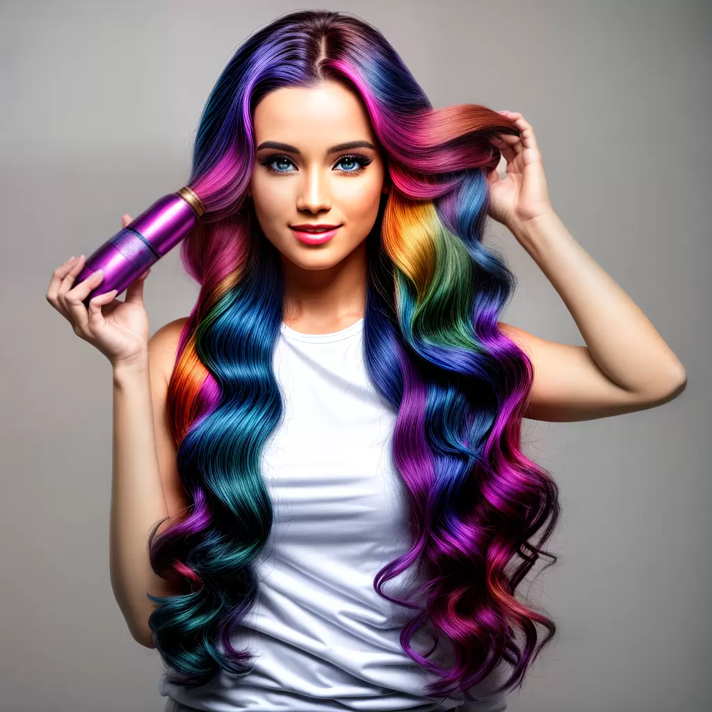 Fotos mulher cabelo colorido shampoo pente