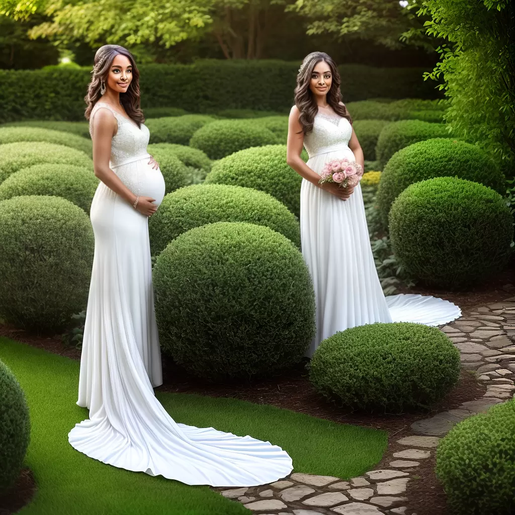 Fotos noiva gravida jardim vestido renda rosas