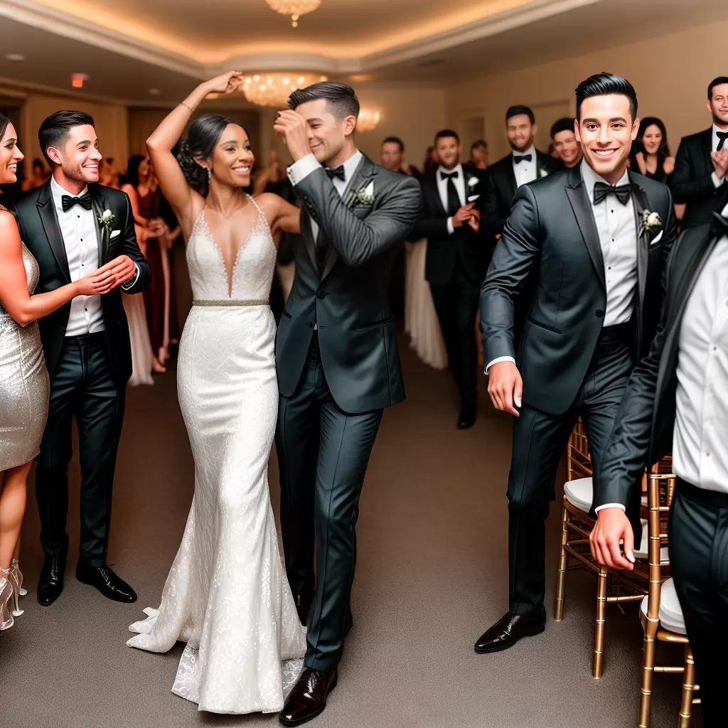 Fotos noiva noivo danca convidados elegantes