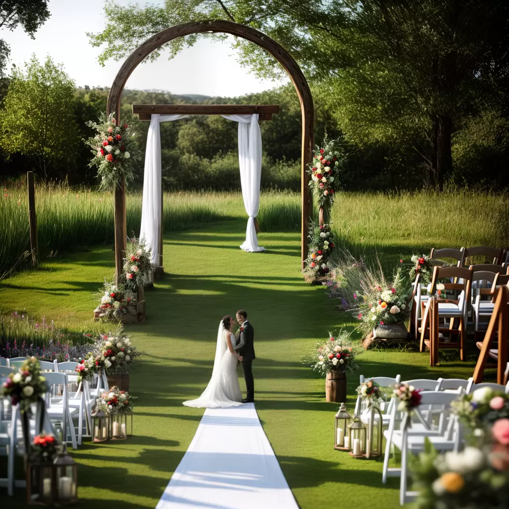 Fotos casamento ao ar livre arco madeira noiva noivo sustentavel