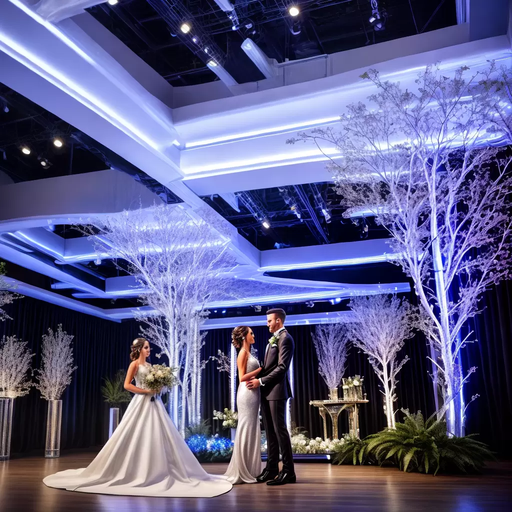 Fotos casamento futurista nave espacial brilho