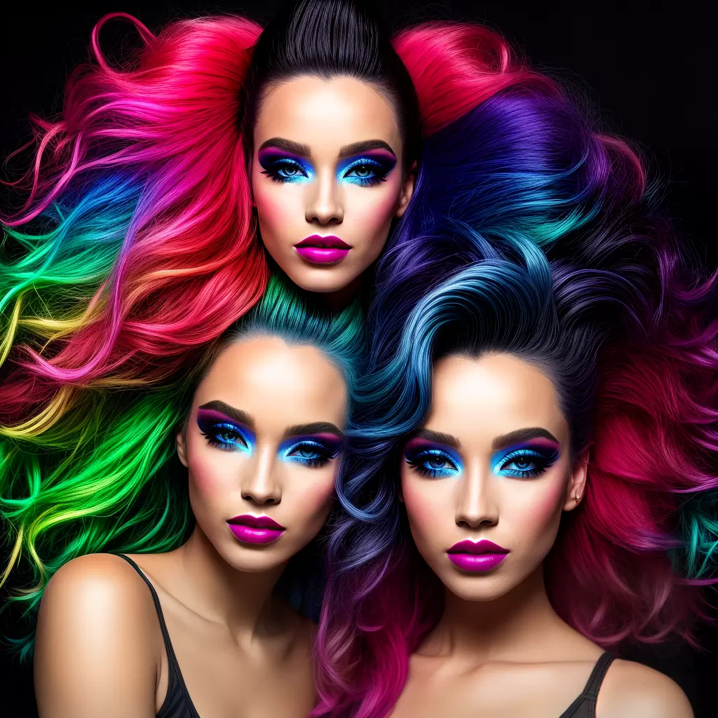 Fotos batom neon rosa sombra azul cabelo teased