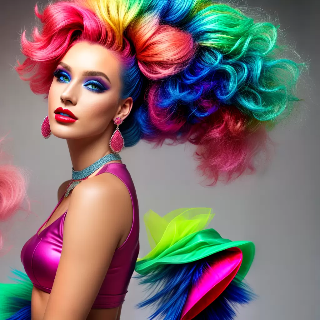 Fotos maquiagem 80s modelo neon perm