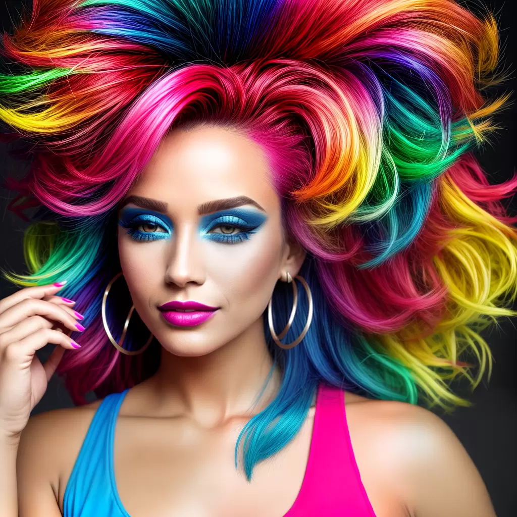 Fotos maquiagem ousada mulher cores vibrantes 1980