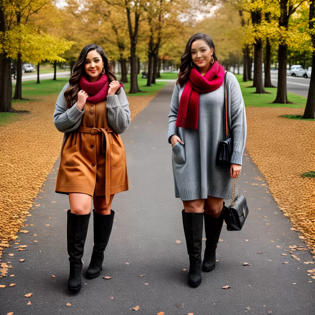 Fotos modelo plus size vestido sueter botas