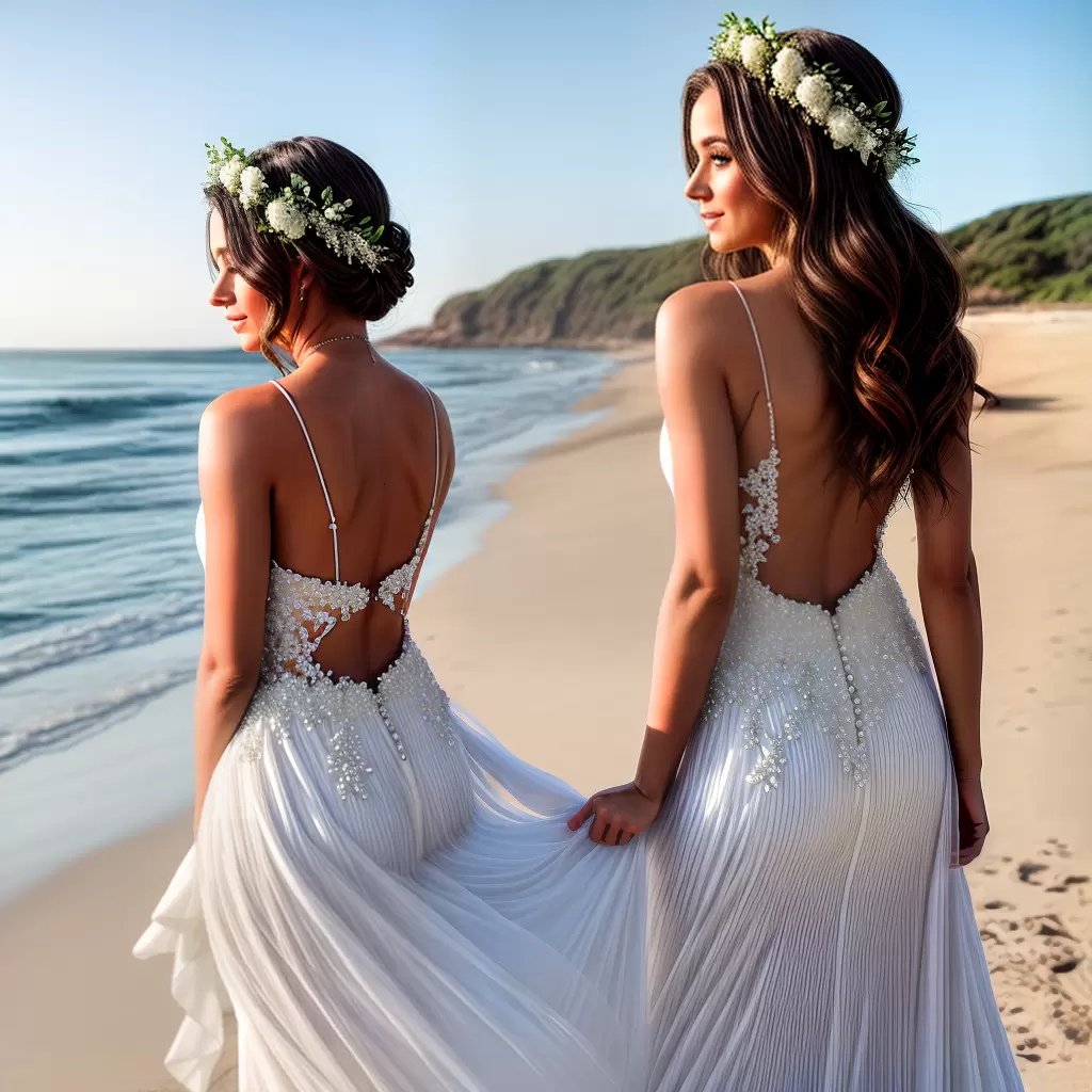 Fotos noiva praia vestido renda coroa flor Fotos noiva praia vestido renda coroa flor