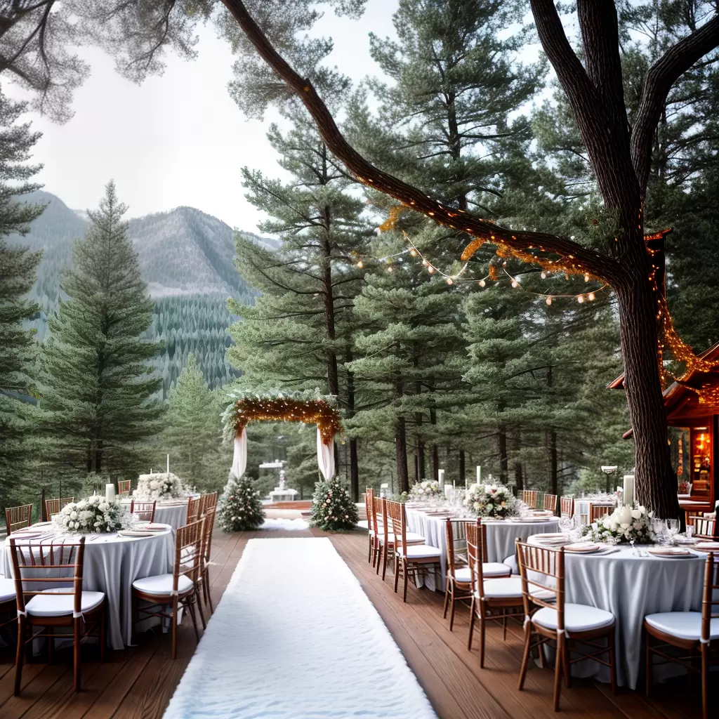 Fotos casamento inverno neve arco madeira recepcao lodge Fotos casamento inverno neve arco madeira recepcao lodge
