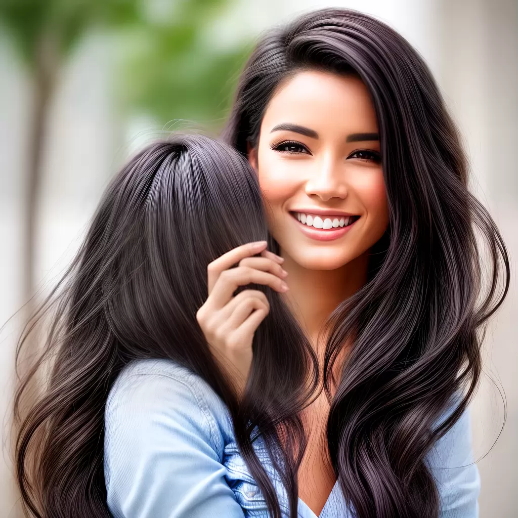 Fotos mulher cabelo brilhante sorriso confianca