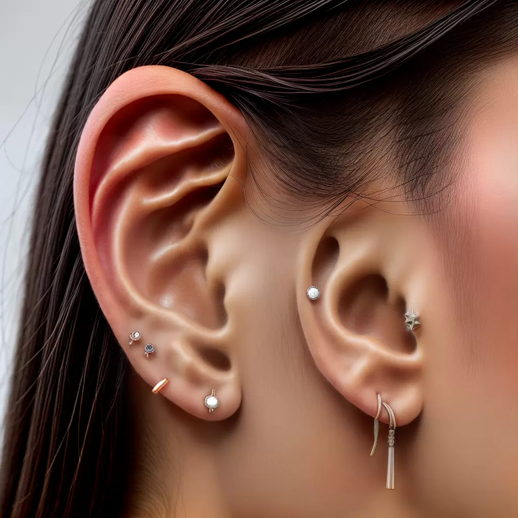 Fotos piercing ouvido cuidados produtos pele