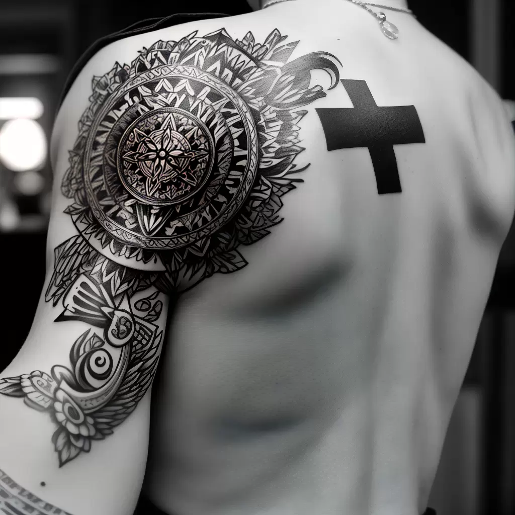 Fotos tatuagem cruz detahada braco
