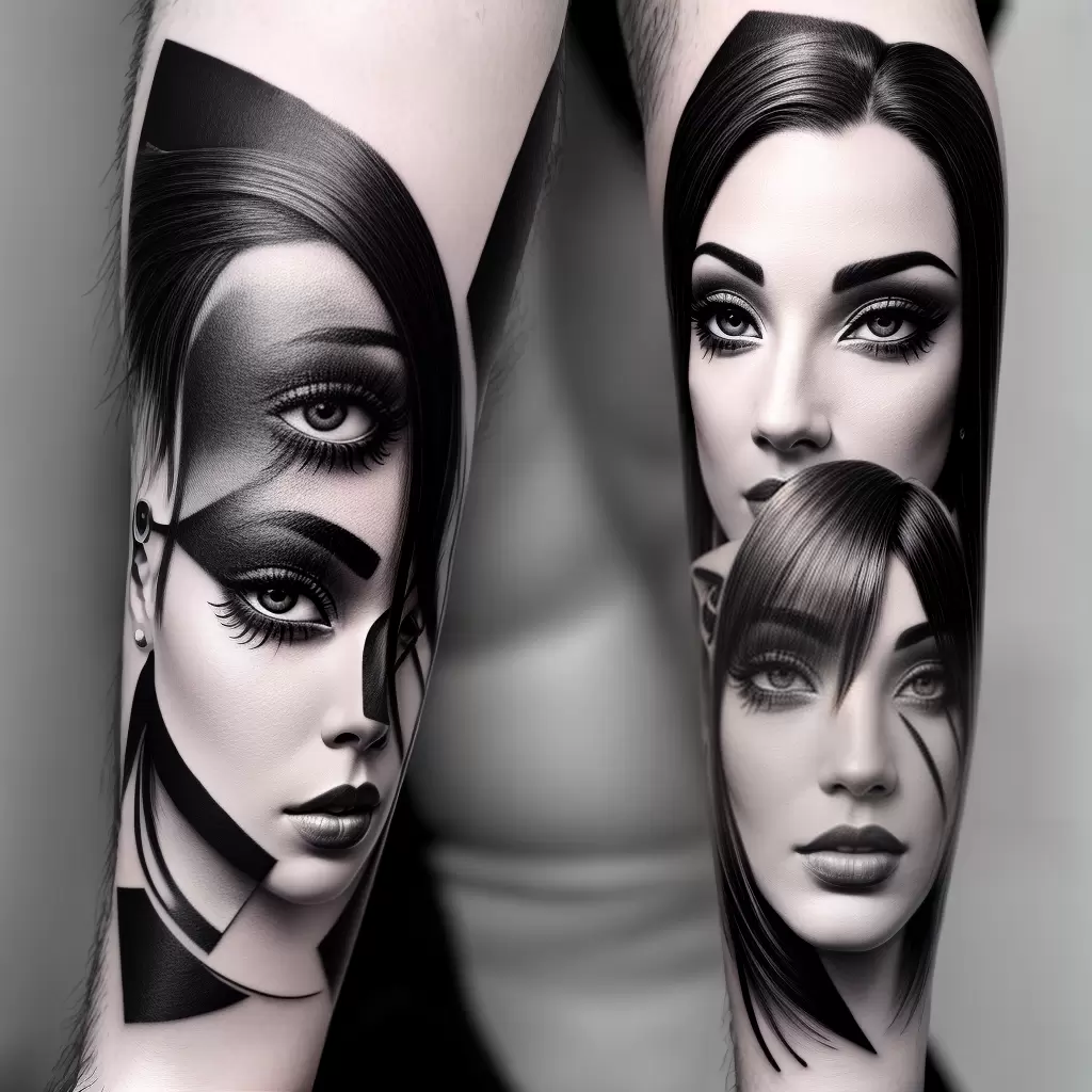 Fotos tatuagem cubismo rosto geometrico