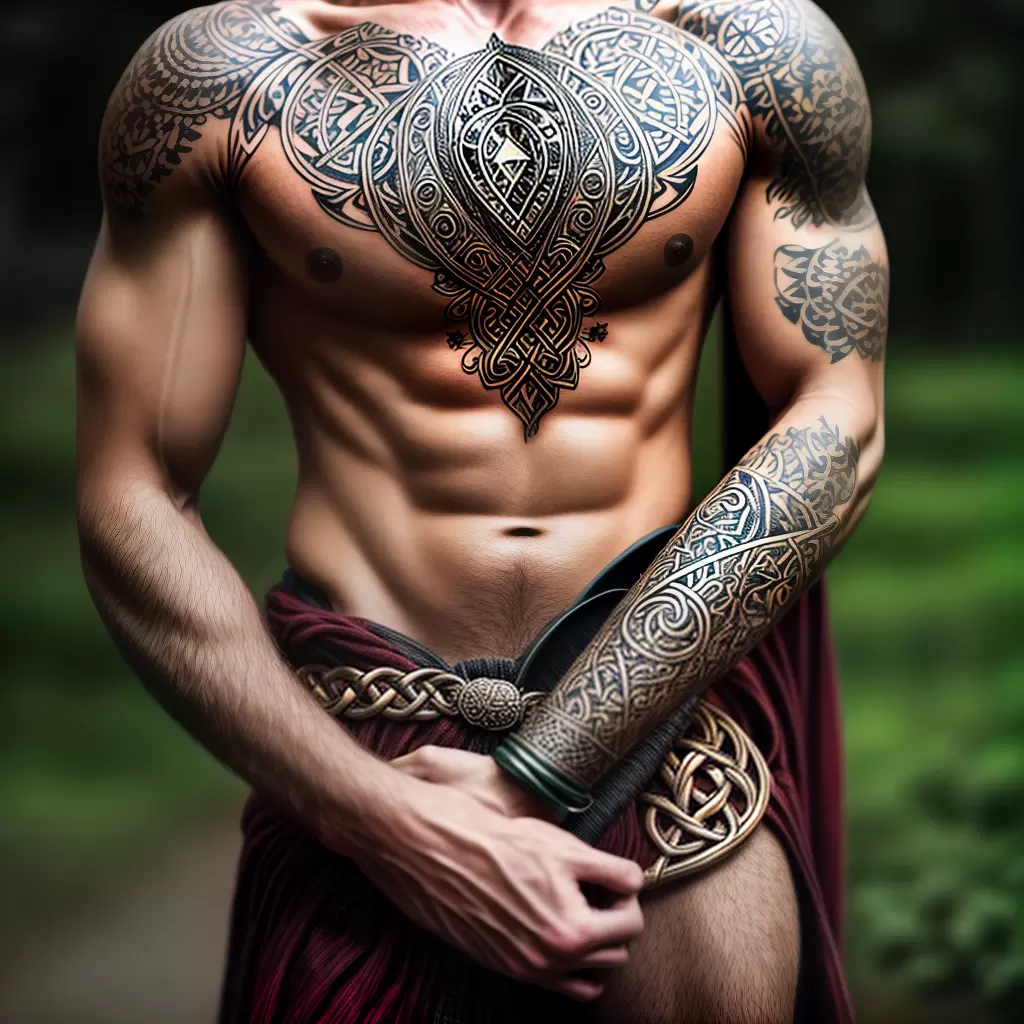 Fotos tatuagem celta instrumento simbolos tradicao