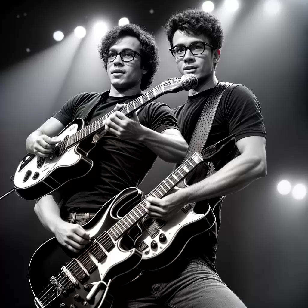 Fotos musico oculos redondos guitarra fas