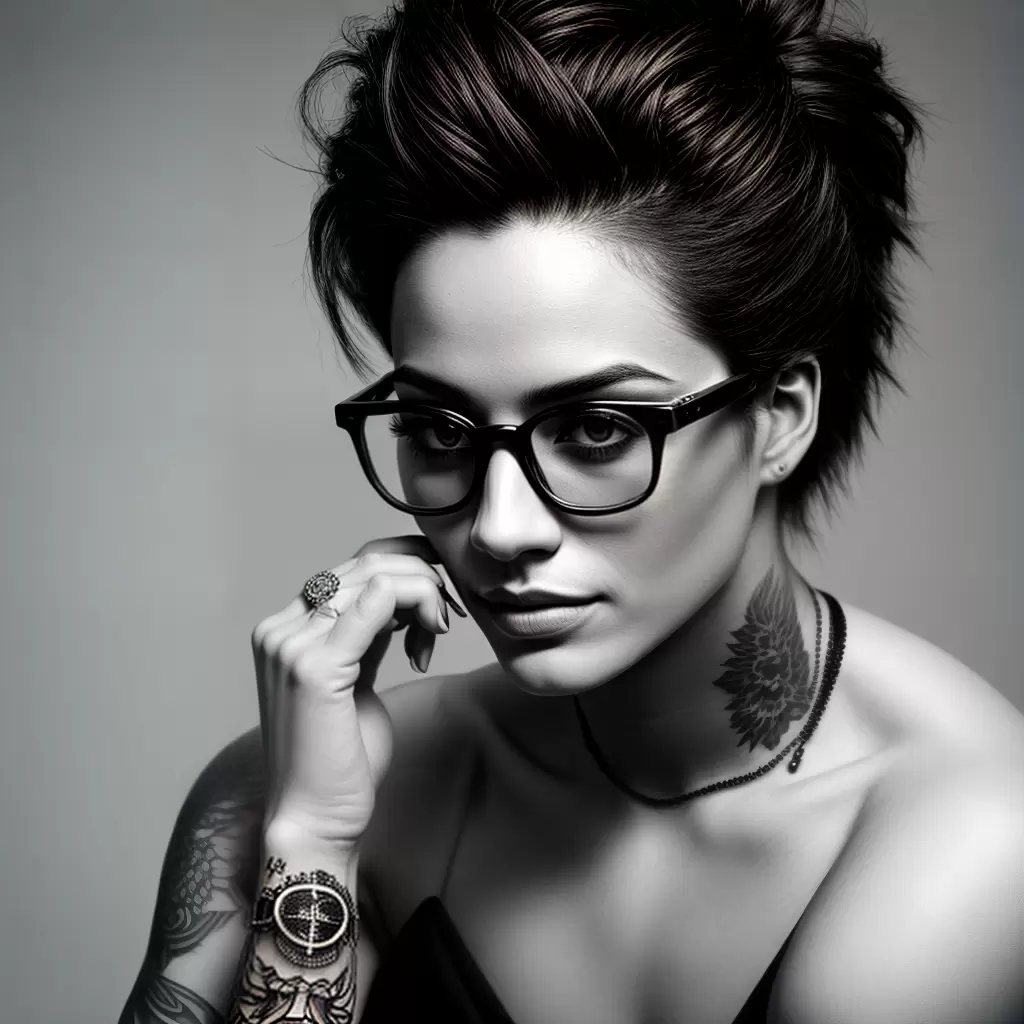 Fotos tatuagem oculos preto branco Fotos tatuagem oculos preto branco