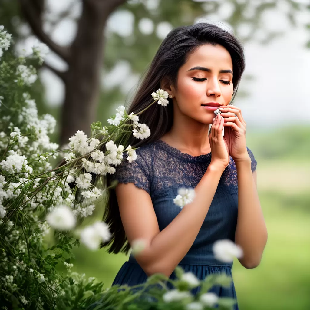 Fotos mulher cheirando flores bem estar Fotos mulher cheirando flores bem estar