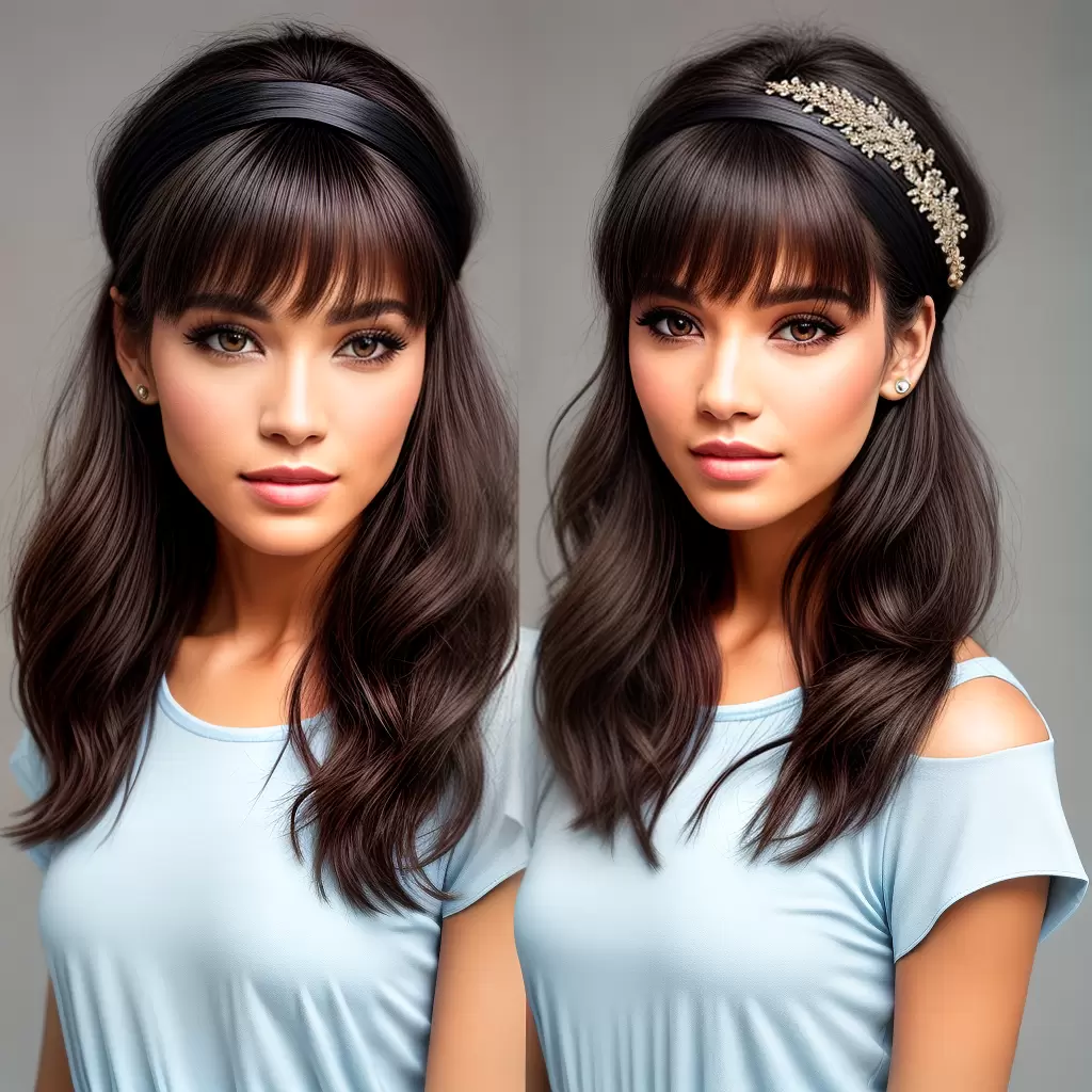 Fotos mulher acessorio cabelo bangs
