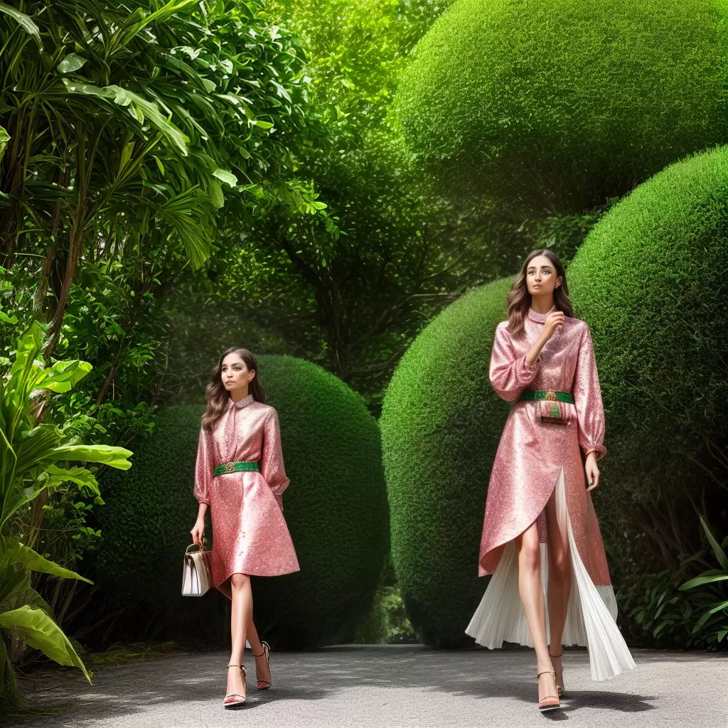 Fotos moda sustentavel gucci flores verde