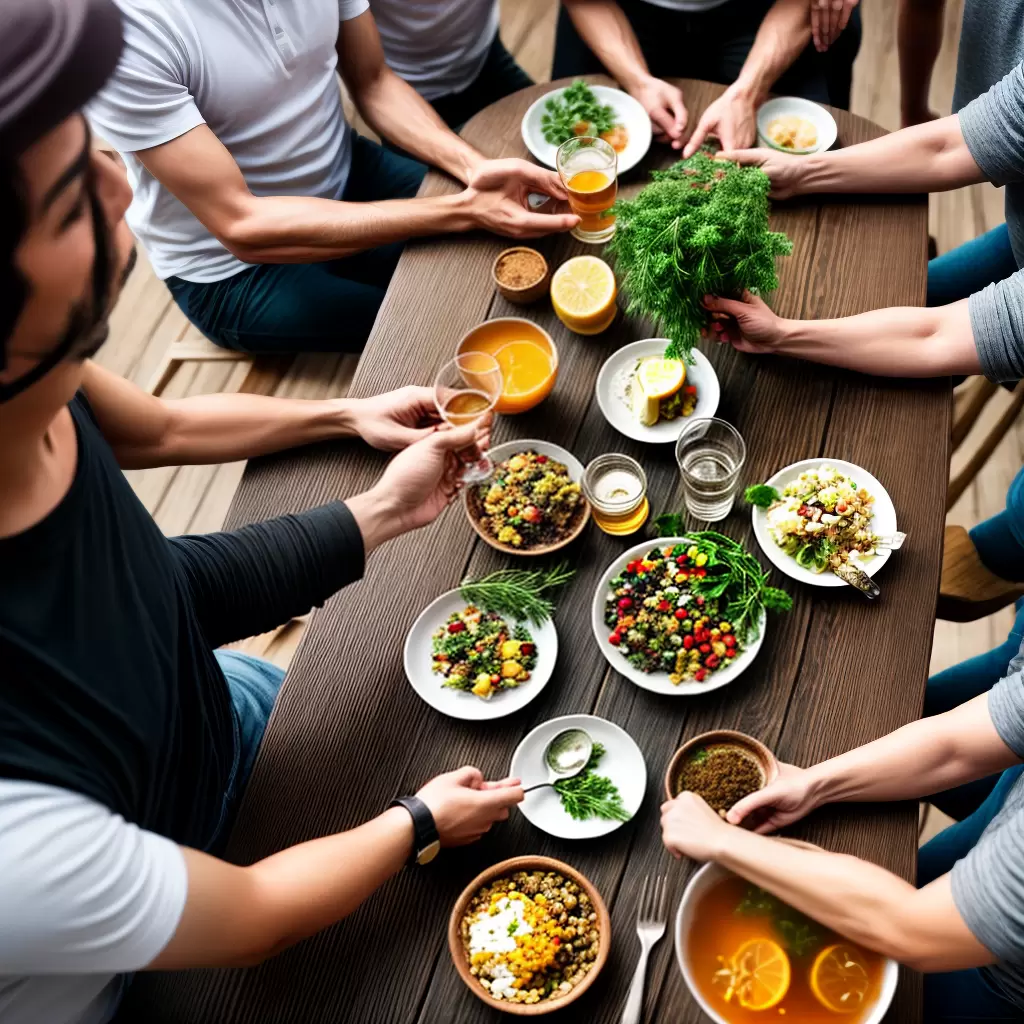 Fotos diversidade mesa comida bebida profissao
