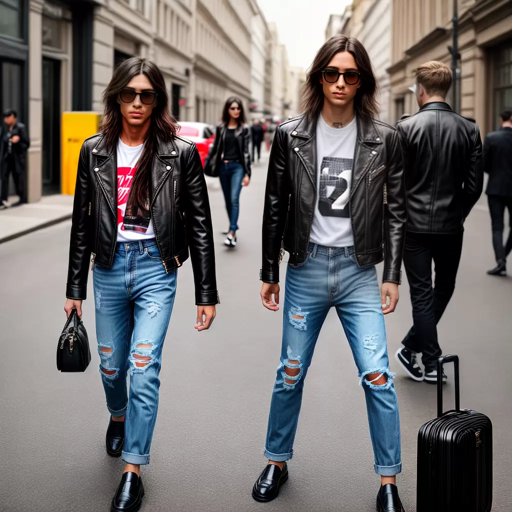 Fotos look streetwear prada loafers jeans