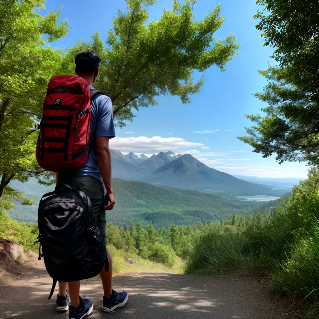 Fotos viajante sorrindo montanhas lente contato