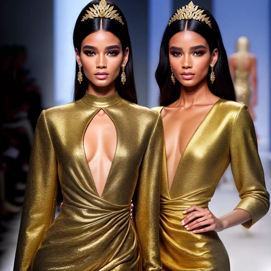 Fotos versace passarela modelo ouro cristais Fotos versace passarela modelo ouro cristais