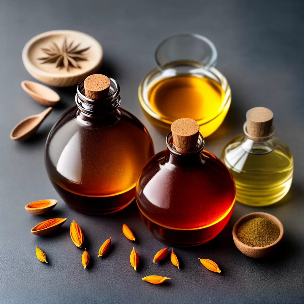 Fotos perfume exotico ingredientes saffron oud ambergris