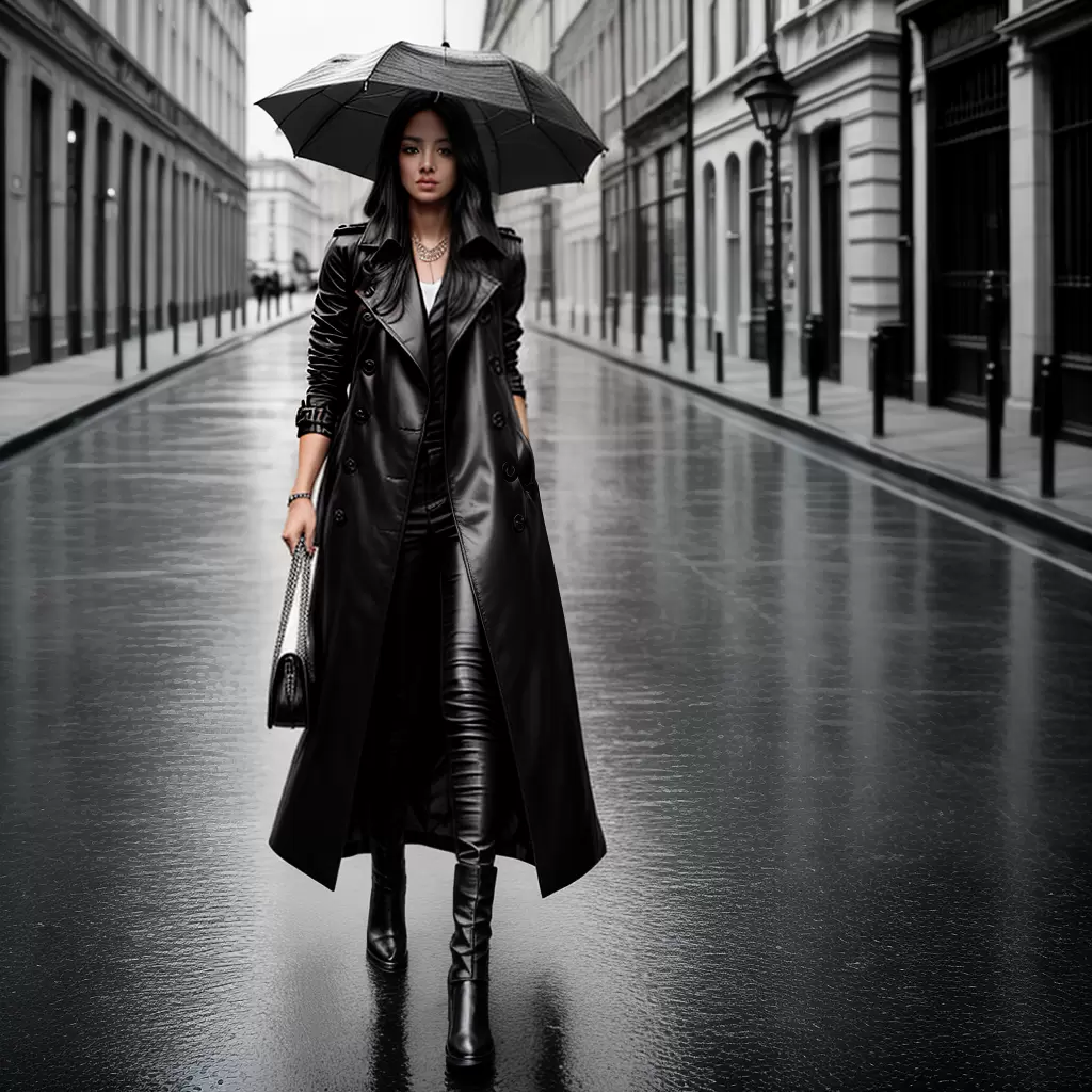 Fotos chuva londres mulher trenchcoat burberry