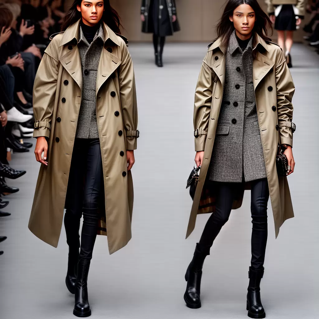 Fotos desfile burberry trench coat oversized estampa grafica