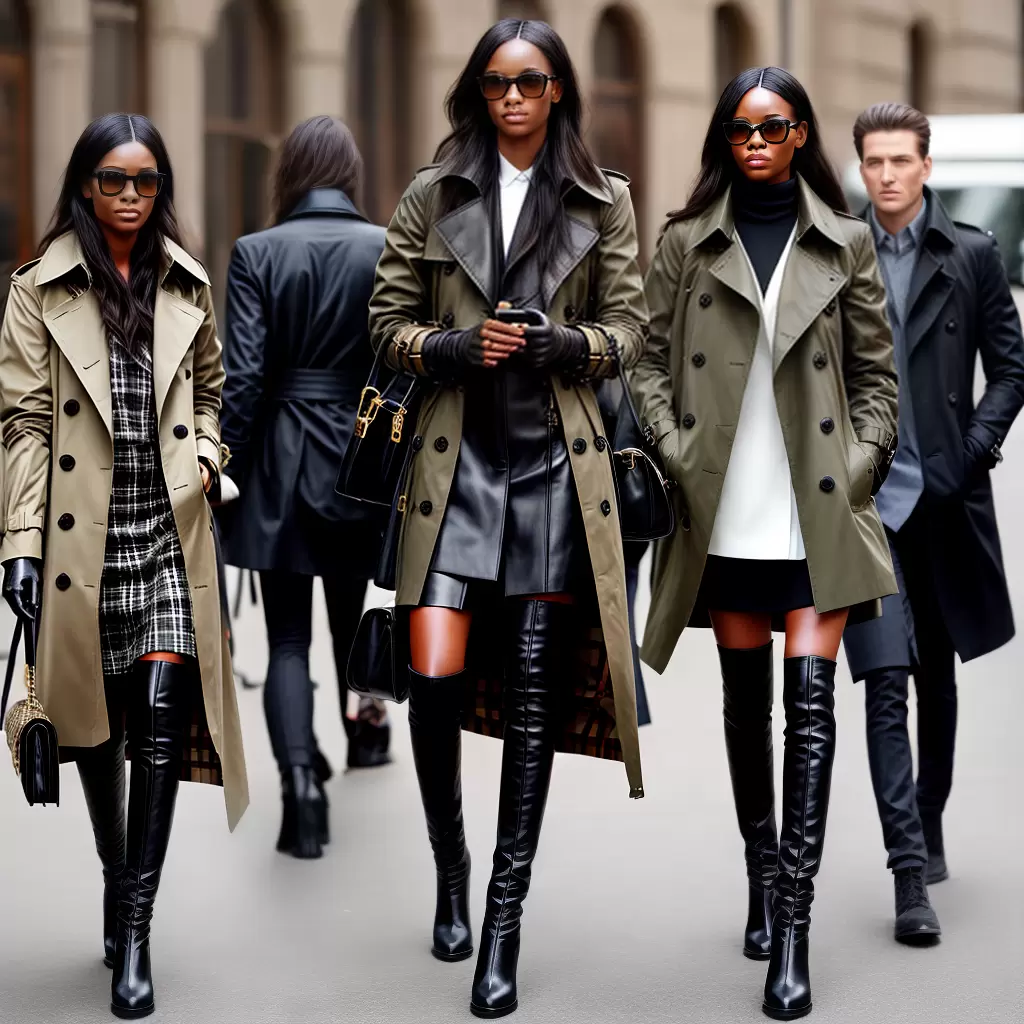 Fotos desfile burberry trench coat botas