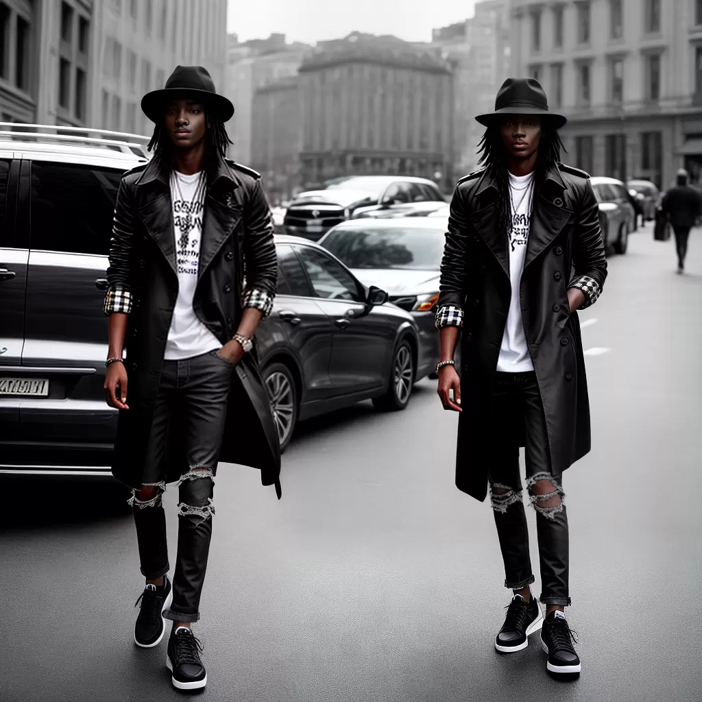 Fotos modelo trench coat burberry jeans