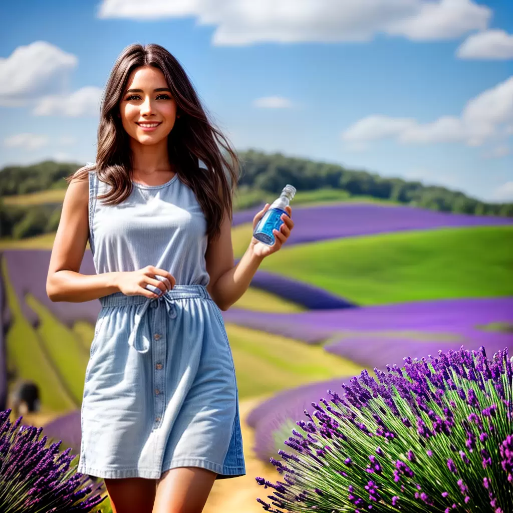 Fotos mulher campo lavanda perfume serenidade