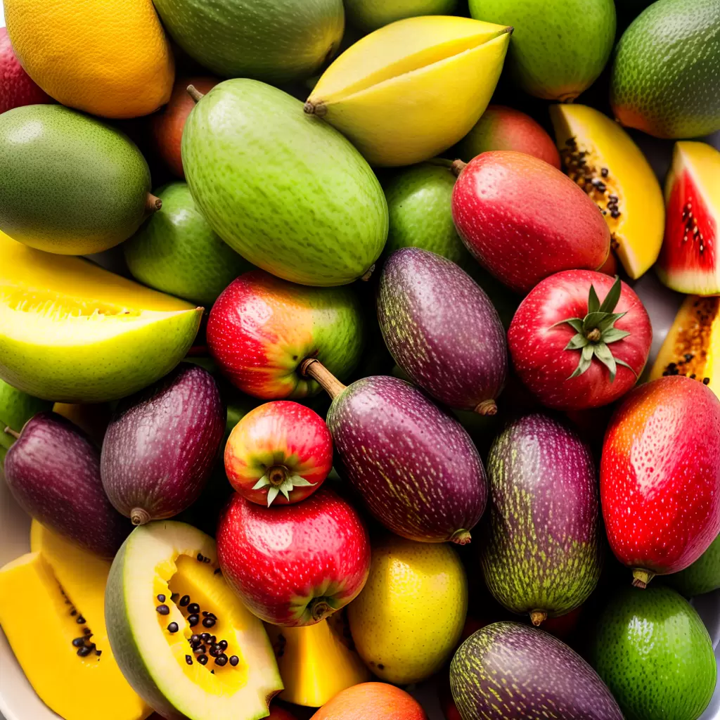 Fotos tigela frutas exoticas tropicais