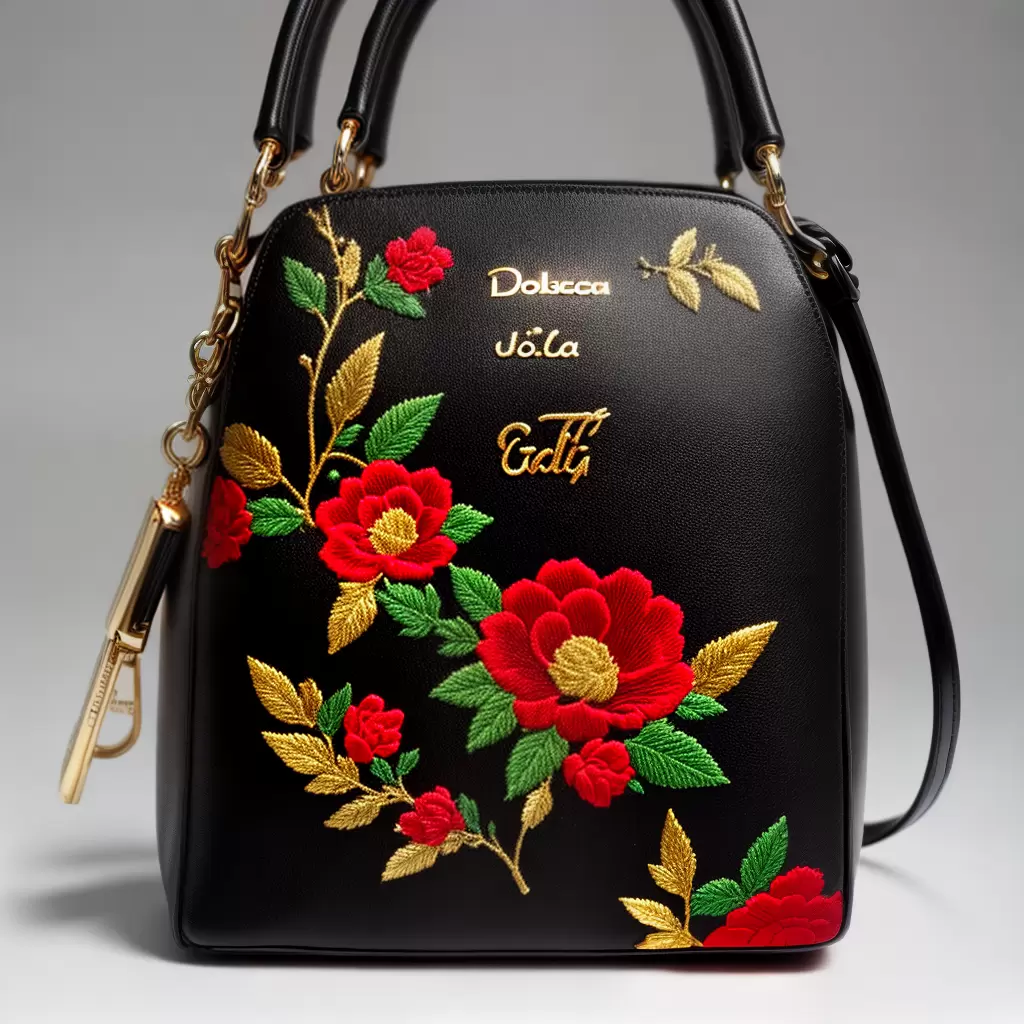 Fotos bolsa dolce gabbana rotulo floral ouro