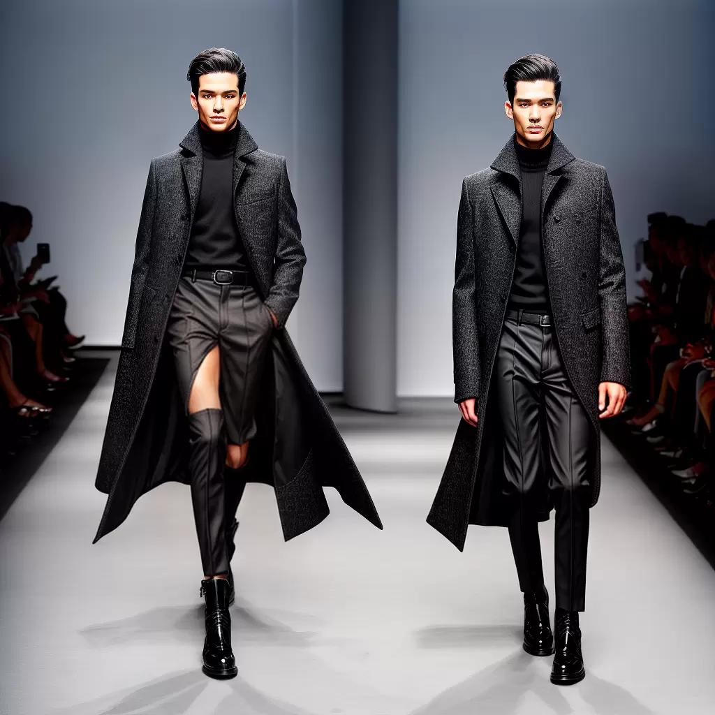 Fotos modelo passarela balenciaga preto branco