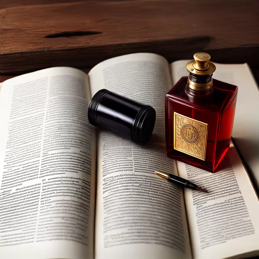 Fotos frasco perfume antigo livros pena madeira