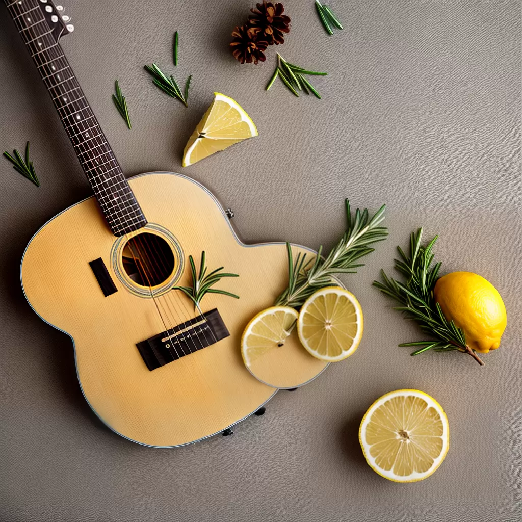 Fotos guitarra rosmary limao som sabor
