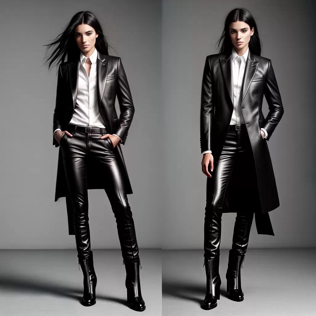 Fotos modelo blazer couro botas givenchy