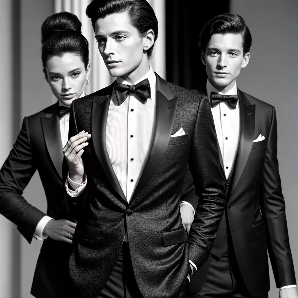 Fotos foto preto branco mulher tuxedo saint laurent
