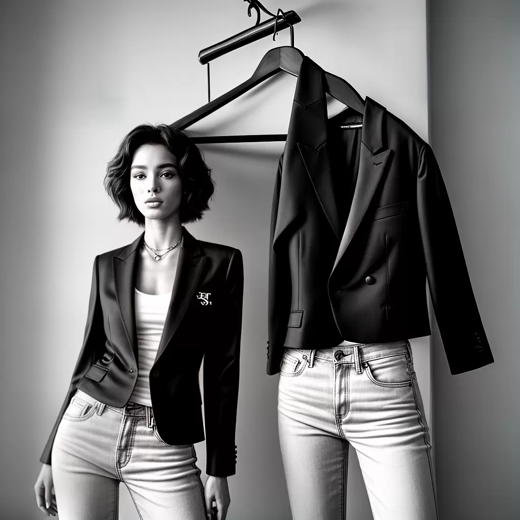 Fotos blazer ysl vintage preto branco